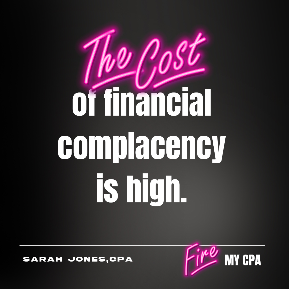 The cost of financial complacency is high. | Lucid Books